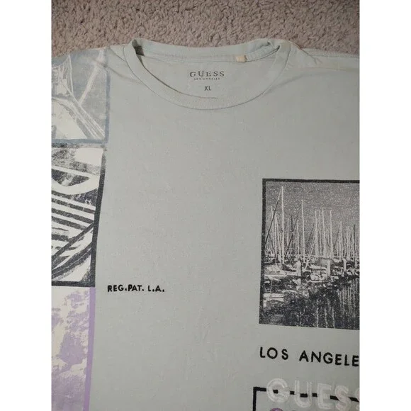 Guess Los Angeles Men's XL Short Sleeve Crewneck T-Shirt Stitched Letters - Picture 3 of 15